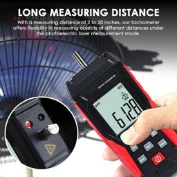 tekcoplus Digital Tachometer Photo Noncontact & Contact Tach Meter 3~100000RPM RPM Engine Gauge Measurement Tool Linear Speed Surface Distance Measure Meter for Machine Equipment RPM Measurement Tester image 4