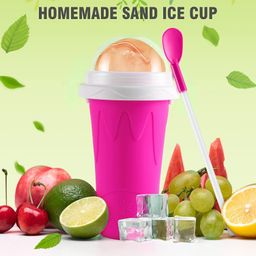 bloombite Slushie Maker Cup Magic Quick Frozen Smoothies Cup Ice Cream Maker with Lid & Straw Shake and Slush Maker Double Layer Squeeze Smoothie Cooling Cup Multicolor image 3