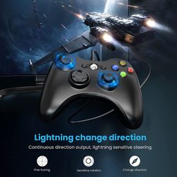 MR.Deal ; Every thing for gifting Xbox 360 Wired Controller, Wired USB Controller Gamepad Joystick with Dual Vibration & Shoulders Buttons for Microsoft Xbox 360/Xbox 360 Slim/PC Windows 7/8/10(Black) image 4