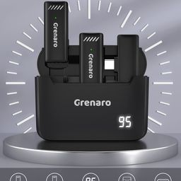 GRENARO Wireless Microphone with Digital Display Charging Case, Wireless Mic for Youtubers, Video Recording, Live Stream, Noise Cancellation Lapel Mic for Type-C Android & iPhone (Dual Universal) image 3