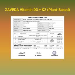 Zaveda Vitamin D3 K2 | Plant based Vitamin D3 K2 Supplement for Bone & Heart Health | Vitamin D tablets with Vitamin K2 MK7 | Premium Vitamin D3 supplement with K2 for Wellness -120 Veg Tablets image 5