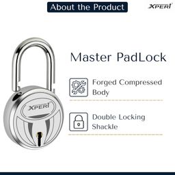 Xpert Padlock Master 65 mm (Big Size) 1 Pc with 10 Master Keys. Master Keys for All Locks. Lock and Keys, Door Locks for Main Door and Home. Master Key Locks Set & Padlocks for Home Door image 2