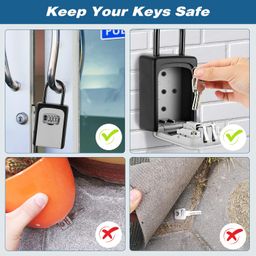 orcielo Key Lock Box Wall Mounted, Portable Lock Box for House Key, 5 Key Capacity, Weatherproof Resettable Code House Key Safe Security Lock Box for Outside Realtors Garage Spare image 3