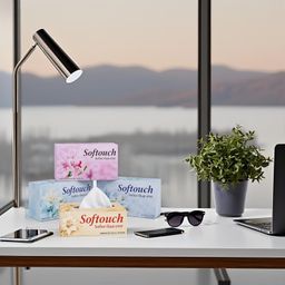 Softouch Face Tissue Paper Box 100 pull 200 Sheet Each Box- Set of 4 image 4