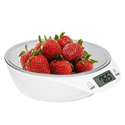 ARURA (LABEL) Electronic Portable LCD Display Digital Kitchen Scale Round Shape 5 KG With Bowl (Multi Color) image 3