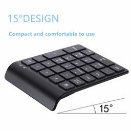 TeRrote Numeric Keypad, 2.4GHz Portable Number Pad Wireless Number Pad with USB Receiver, 27-Key Number Pad for Laptop Shortcut Keypad Data Entry for Laptop Desktop Computer PC (27-Keys) Black image 5