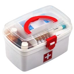 olmartt kitchenware Plastic Rectangular Medicine Box, Medical Box, First aid Box, Multi Purpose Box, Multi Utility Storage with Handle image 1