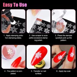 Bluezoo Transparent Nail Art Stamping Stamper Scraper Image Plate Manicure Print Tool DIY image 3