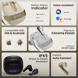 ACwO DwOTS 747 TWS Earbuds | Dual Device Connectivity | ANC 32dB | 4 AI-ENC Mics | 65H Playback | Bass & Theatre Modes | 3D Spatial Audio | Bluetooth 5.4 | (Raisin Black) image 5