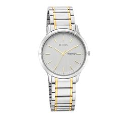 titan Lagan White Dial Analog with Day and Date Metal Strap Watch for Men-NS1775BM02/NT1775BM02 image 2