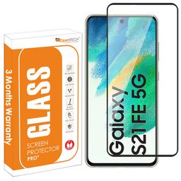 opentech OpenTech® Military-Grade Tempered Glass Screen Protector Compatible for Samsung Galaxy S21 FE 5G with Edge to Edge Coverage and Easy Installation kit image 1