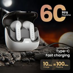 Boult Audio Z40 True Wireless in Ear Earbuds with 60H Playtime, Zen™ ENC Mic, Low Latency Gaming, Type-C Fast Charging, Made in India, 10mm Rich Bass Drivers, IPX5, Bluetooth 5.3 Ear Buds TWS (White) image 3
