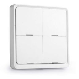 loogbh Ametoys Tuya ZigBee Wireless 4 Gang Scene Switch, Push Button, White, ON-OFF-ON, Compatible with Alexa, Google Home, Siri image 1