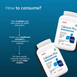 GNC Calcium Plus With Magnesium & Vitamin D3 | 180 Tablets | Strengthens Bones | Supports Strong Teeth | Promotes Healthy Muscle Contraction | Formulated in USA | 1000mg Per Serving image 5