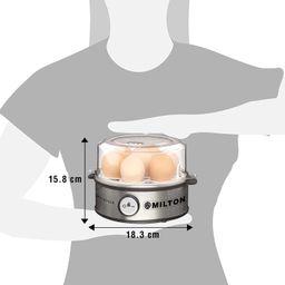 Milton Smart Instant Electric Egg Boiler | Automatic Power Off | Egg Cooker & Steamer for Boiling Up to 7 Eggs | 3 Boiling Modes | 360 Watt | Stainless Steel Body & Heating Plate | 1 Year Warranty image 3