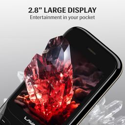 Lava Gem 2025 Dual Sim Keypad Phone (2.8" Display, Camera & Flash) | 2575mAh Smart AI Powerful Battery | Wireless FM & Recording | Stereo Speakers | Call Recording (Black Gold) image 2
