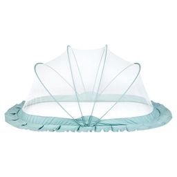 Amazon Brand - Solimo Foldable Baby Mosquito Net, Bottomless Net for Safe & Easy Use, 135 x 65 x 65cms, for Babies & Toddlers (0 to 24 Months) - Ocean Green image 1