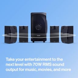 PHILIPS Audio TAV7477 4.1 Channel 75W Bluetooth Multimedia Speaker System with 2x15W & 2x5W Satellite Speakers, Multi-Connectivity Option with Supporting USB, AUX, FM & Remote Control (Black) image 3