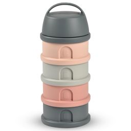 Beaba Stacked Formula Container with 4 Compartments - Pink/Mineral Grey image 1