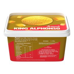 Amul Ice Cream King Alphonso Gold, 1 Litre image 2
