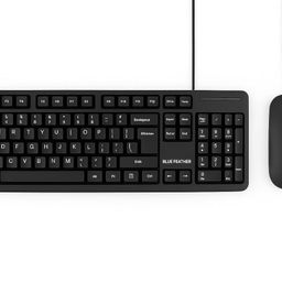 Blue Feather BK300 Wired Keyboard and BM200 Mouse Combo, with 104 Soft Keys and 1200 DPI, 3 Buttons Optical Mouse, Suitable for Laptop, Desktop/PC with 1-Year Warranty image 1