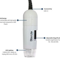 Dino-Lite AM2111 USB Handheld Digital Microscope Optical 10X-220X Magnification Software for Windows/Mac/iOS/Android Supports PC Tablet and Mobile Devices image 2