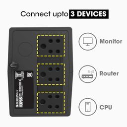 ZEBRONICS U735 600VA/360W Microcontroller Based UPS for Office Computers | Home PC with Auto Restart, Generator Compatible, Boost & Buck AVR, Built-in Protection, (Not for Routers) image 4