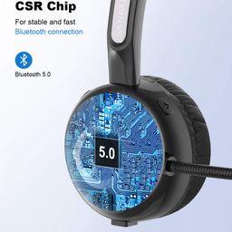 Trucker Bluetooth Headset, Sanfant V5.0 Bluetooth Headset with Microphone Noise Canceling, 18hr Talktime Wireless Headset with Standing Dock, Car Bluetooth Headset for Cell Phone/Laptop/Tablet image 3