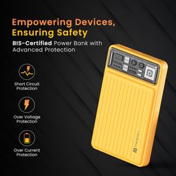 Portronics Luxcell Wireless Mini 10k 10000mAh 15W Magnetic Wireless Fast Charging Nano Power Bank with 22.5 Wired Output Compatible with iPhone 12 & Above & Other QI Enabled Devices(Yellow) image 3