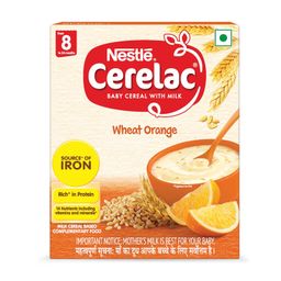 CERELAC Baby Food Cereal | Wheat Orange for 8 to 24 Months Baby | Source of Iron & Protein | Instant Baby Food Cereal | 300g image 1