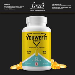 youwefit Omega-3 Fish Oil (60 Capsules) | 1000mg Daily Strength Fish Oil Capsules (180mg EPA & 120mg DHA) | No Fishy Burps | For Heart, Skin & Brain Health image 5