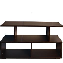 AAROORA Engineered Wood TV Table Centre Unit 3 Shelf | Visual Feature of a Room | Home Decoration, Modern | Comfort and Usability | Multipurpose Storage Table (Wenge Finish) image 1