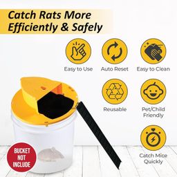 swabs swabs® Slide Bucket Lid Mouse Rat Trap with Ramp, Flip Auto Reset Multi Catch for Indoor Outdoor | Rat Trap Catcher Humane and Safe for Mice. image 2
