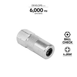 GROZ Hydraulic Coupler with Ball Check to prevent backflow of grease| Ideal for use with grease guns for general maintenance| Threads: 1/8” BSP |Diameter: 15 mm |Pressure : Upto 3000 PSI | HC/11/4/BSP image 3