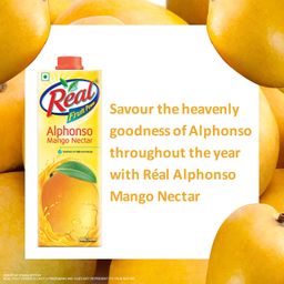 dabur Real Fruit Juice, Alphonso Mango, 1L (Pack of 2) image 4