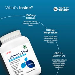 GNC Calcium Plus 1000 mg with Magnesium and Vitamin D3-60 Tablets image 3