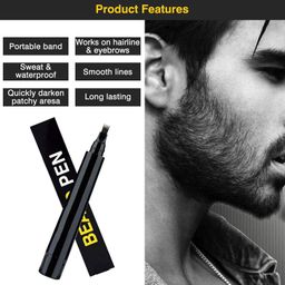 GRILL BUMP Beard Pencil Filler - Water Proof, Long Lasting Coverage & Natural Finish - Beard, Moustache & Eyebrows - Micro-Fork Tip for Seamless image 4