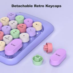 MOWUX Wireless Number Pads, Cute Colorful Numeric Keypad Numpad Portable 2.4 GHz Financial Accounting Number Keyboard Extensions, 10 Key Number Numpad for Laptop Desktop, PC (Purple Colorful) image 5