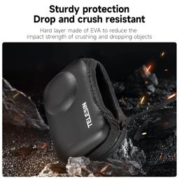 TELESIN° Small Carry Case Lens Protector for DJI Action 5 Action 4 Action 3 Insta 360 Ace Insta360 Ace Pro Accessories, Mini Carrying Bag for DJI Osmo Action Selfie Stick Tripod Protective Accessory image 4