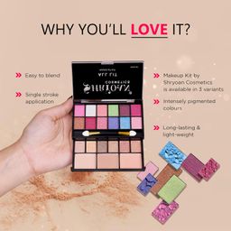 Shryoan All Lit Make-up Kit With 18 Eyeshadow & 3 concealer Make-up Palette | Highly Pigmented Pocket Friendly Make-Up Kit | (20 gm) (Shade 03) image 5