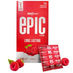 Manforce Epic Pleasure| Ultra Thin Condom | Long Lasting Pleasure for Both | Raspberry Flavour | 10 Pcs | image 1