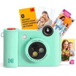 KODAK Smile+ 2-in-1 Digital Instant Print Camera & Wireless Bluetooth Photo Printer - 10MP, Special-Effect Rotating Lens, Zink 2x3” Sticky-Back Photos, Print via Fun App from Smart Devices - Green image 1