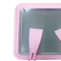 CALANDIS® Instant Ice Cream Maker Ice Cream Rolled Machine for Gelato Sorbets Pink | 1 Ice Cream Maker Pan 2 Spatulas image 2