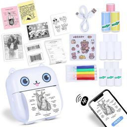 Karya Siddhi Traders X15 Mini Printer Colour Print, Mini Photo Printer | Portable Ink-Free Label Printers for Android & iOS | Includes 13 Rolls (1-Year Warranty) image 1