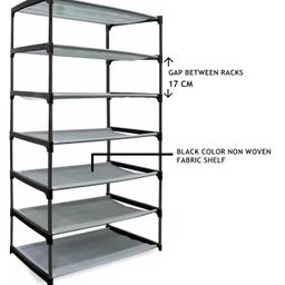 CMerchants Smart Buy Home Utility Portable Space Saving 6 Layer Shoe Rack Organizer Stand Black image 3