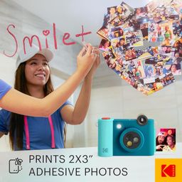 KODAK Smile+ Wireless Digital Instant Print Camera with Effect-Changing Lens, 2x3” Sticky-Backed Photo Prints, and Zink Printing Technology, Compatible with iOS and Android Devices - Blue image 5