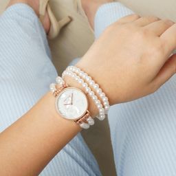 joker & witch Joker and Witch Bellena 32mm Watch Length: 30.65 CM White Dial 18mm White Metal Alloy Strap Watch for Women image 5