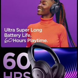 Spigen Audio Newly Launched SA-HP P10 Wireless Over Ear Headphones with 60H Playtime, Upto 43dB Multi-Mode Adaptive ANC Pro, EQ Customizing App, 5-MIC, Gaming Mode, 40mm Driver - Black image 5