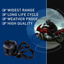 Uno Minda SW-0659 Handle Bar Switch (Left Hand Side) With Kick Start Start- 8 Wire Black Coupler, 2 Clip Terminals For Hero CBZ (Drum/Disc) image 4