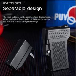 Bluetail Retail 2-in-1 Gun Shaped Lighter & Cigarette Box - Stylish & Convenient for On-The-Go (Black, Pack of 1) image 2